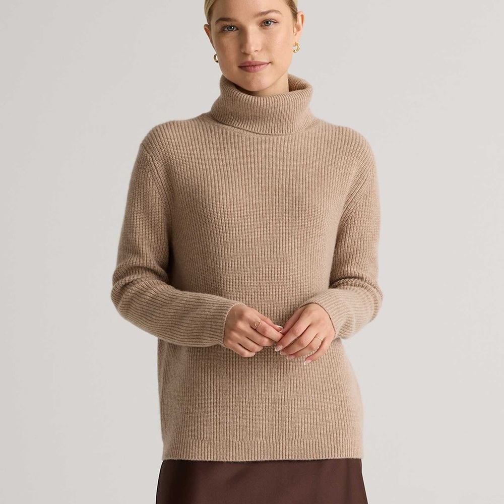 Quince Mongolian Cashmere Fisherman Turtleneck Sweater _NWT